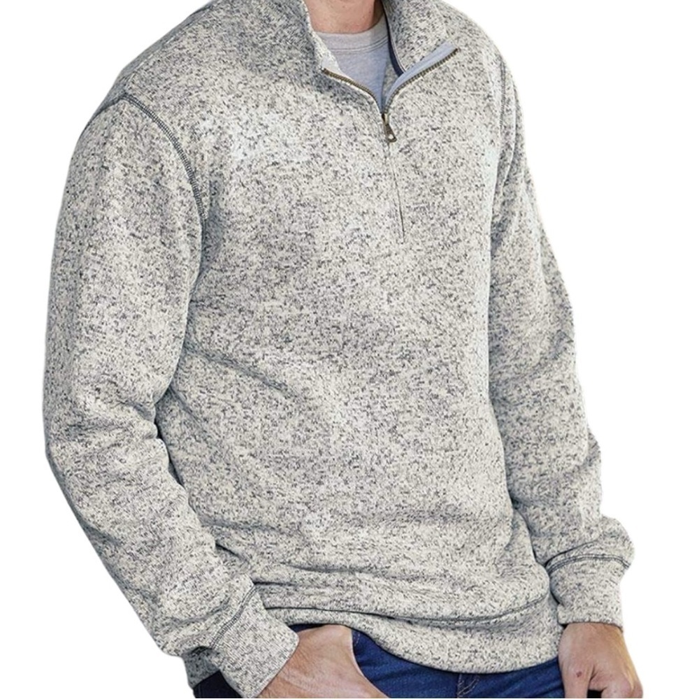 Weatherproof Vintage Men’s 1/4 zipper pullover two toned Gray stitch detail soft